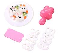 Rice Ball Molds for Kids Cute Rabbit Pattern Sushi Mold Rice Shaper Onigiri Mold Bento Accessories DIY Kitchen Tools with Nori Seaweed Punch Cutter