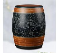 Rice Barrel Ceramic Decorative Vase Household Rice Storage Box Ceramic Food Storage Containers 15kg Grain Dispenser (E Capacity 15kg)