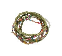 Rice Beads Crystal Fringe Bracelet for Women Handmade Boho Colorful Stackable Bead Bracelets Set Multicolor Seed Layered Stretch Bracelets Party Jewelry, One Size, Resin, no gemstone