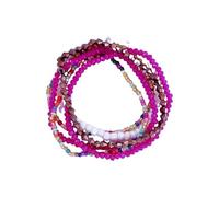 Rice Beads Crystal Fringe Bracelet for Women Handmade Boho Colorful Stackable Bead Bracelets Set Multicolor Seed Layered Stretch Bracelets Party Jewelry, One Size, Resin, no gemstone