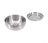 Rice Bowl, Korean Stainless Steel Rice Bowls Dish Korea Warm Bowls Traditional Bowl With Lid for Mixing Bowls(12cm)