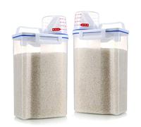 Rice Bucket 2016 New Portable Rice Bucket with Measuring Cup 2Kg Mixed Grain Storage Jar Silicone Sealing Jar for Grain Flour Nuts Home Gardening Kitchen