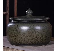 Rice Bucket Ceramic Rice Jar Ceramic Sugar Bucket With Lid Chinese Retro Ceramic Soybeans Cylinder Ceramic Corn Container With Pattern Ceramic With Tassel Design For Tea Corn Be