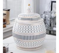 Rice Bucket Rice Jar Ceramic, Large Tea Storage Container, Large Capacity Coffee Beans Dispenser, Kitchen Grain Storage Tank, Flour Dispenser, Chinese Organization Box, Cereals S