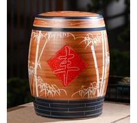 Rice Bucket Vintage Large-Capacity Ceramic Jar for Rice with Lid Kitchen Large Sealed Food Storage Container Airtight rice Dispenser for rice，Flour，Pet Foo(B,32x26cm/12.6x10.2in