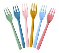 RICE - Cake Fork Melamine 6-pack, All You Need is Love and... Colors - Multi