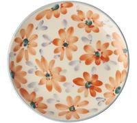 RICE - Cake Plate Ceramic 15 cm, Orange Flowers - Orange