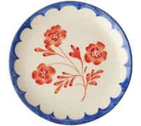RICE - Cake Plate Ceramic 15 cm, Vintage Flower - Blue