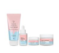 Rice & Ceramide 4-Step Daily Skincare Routine Gift Box | Face Wash, Face Serum, Under-Eye Cream & Moisturizer | For Clear, Glass Korean Skin | Brightening & Hydrating Skincare Combo