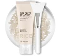 Rice Collagen Mask Overnight - Collagen Night Wrapping Mask - Korean Face Mask with Rice Extract, Elasticity & Hydration Boost, Reduces Sagging & Dullness, Easy Peel-Off Co/llagen Face Mask Skin Care