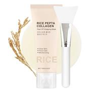 Rice Collagen Peel Off Face Mask - Rice Collagen Night Wrapping Mask, Facial Mask Peel Off For Hydration, Firming & Elasticity, Glass Skin Mask For Glowy Glass Skin, Korean Skincare