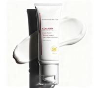 Rice Collagen SPF 50 Face Moisturiser, Face Sunscreen SPF 50+ PA+++, Korean Moisturiser With UVA & UVB Protection, Lightweight Non-Greasy Korean Sunscreen Suncream, Hydrates & Soothes Skin