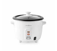 Nedis Rice Cooker & Steamer, 0.6L, For 1-2 People, With Non-Stick Coating, Keep-Warm Function & Steamer Insert