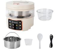 Rice Cooker 2.5L with Digital Control Panel - 400W Glass Inner Pot, Automatic Filter Basket, 24-Hour Timer Function, Keep-Warm Feature for Rice, Grains, and Oats