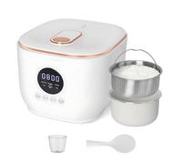 Rice Cooker 3L with Steamer Basket, Low Sugar, 24-Hour Smart Appointment, 8 Hours Heat Preservation, Non-stick Ceramic Glaze Interior for Rice, Porridge, Soup