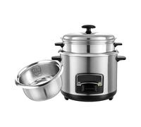 Rice Cooker and Steamer with Keep Warm Function, 304 Stainless Steel, Includes Spatula and Measuring Cup, For 1-11 People, 220-240V