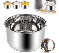 Rice Cooker Replacement Pot, 304 Stainless Steel Rice Cooker Inner Pot, Multi-Cooker Replacement Inner Bowl (4L)
