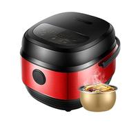 Rice Cooker,Smart Rice Cooker Mini Multi-Function Household 5L Kitchen Utensils, Non-Stick Aluminum Easy To Clean Liner, LED Display,Red,5L