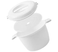 Rice Cooker White Microwave with Locking Buttons, Lunch Box | PP Plastic, Integrated Top Handle, for Hot Dishes and Porridge, Office Workers, Doctors, Small Kitchen