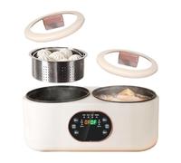 Rice Cooker with Double Pots, 3.6L Multi-Function Electric Hot Pot, Smart Low Sugar Rice Cooker, 6 Preset Menus, 9H Smart Reservation, Non-Stick Liner