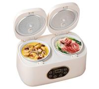 Rice Cookers Double-bladder, 2L+2l Professional Small Electric Rice Cooker Double Liner with Intelligent Touch Screen, 12H Appointment for Cooking Porridge and Heating Rice