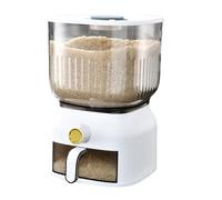 Rice Dispenser, 22lbs Clear Rice Holder with Time Recorder, Large Opening Grain Storage Container with Cup and Lid for Beans Grains Cereal Dry Food Holder