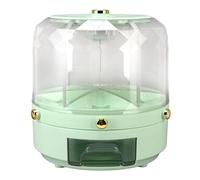 Rice Dispenser,9.8x9.8" 6 Grid 360 Degree Rotating Sealed Design Grains Storage Containers Cereal Dispenser for Home Kitchen(green)