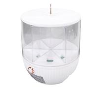 Rice Dispenser Container, 10KG Rice Storage Container 6 Grid Round Classified Grain Storage Box 360 Degree Rotating Food Storage Rice Bucket for Grains Rice (NOENNULLfx5097tbsy-11)