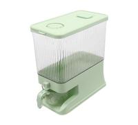 Rice Dispenser, Rice Container with Visible Barrel, 10KG Cereal Containers Storage with Lid & Measuring Cup, for Various Grains, Beans, Nuts, Oats, Dried Fruits, Pasta, Pet Food, 19*35*37.5 cm (Green)