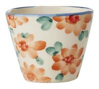 RICE - Espresso Cup Ceramic Oval 7 cl, Orange Flowers - Orange