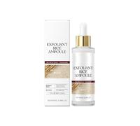 Rice Exfoliating Ampoule Set, Black and White Rice Exfoliant, Soft Peel Shot Glow Exfoliating Serum for Daily Skincare, Pore Minimizer for All Skin Types,White