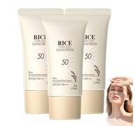 Rice Face Moisturizing with SPF50+++, Sunscreen Spf 50, Rice Cream for Face, Rice Sunscreen Mineral Formula, Natural Sunscreens with Rice Extract, No White Cast, Korean Sunscreen for All Skin (3PC)