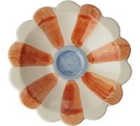 RICE - Flower Dip Bowl With Hand-painted Stripes, Orange - Orange