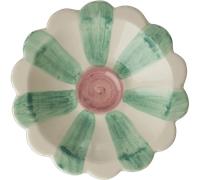 RICE - Flower Dip Bowl With Hand-painted Stripes, Soft Green - Soft Green