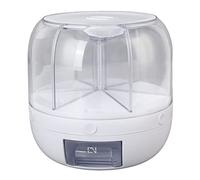 Rice Grain Dispenser, 13.2lb 6 Compartment 360° Rotating Grain Storage Food Dispenser, Kitchen Cereal Transparent Bucket, PP Rice Dry Food Storage Containers for Beans, Millet