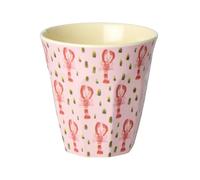 Rice Melamine Mug Flowers Pink Lobster Print Medium