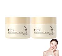 Rice Moisturizing Cream, Korean Brightening Cream, Long Lasting Deeply Nourishing Face Cream, Non Greasy, Repairing and Nourishing the Barrier, Soothing to Even Out Skin Tone (2PC)