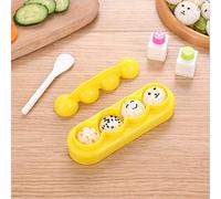 Rice Mold Cartoon Bento Maker Mould Ball & Seaweed Nori Expression Cutter Bento Accessories DIY Kitchen Tools for Baby Kids Meal, Set of 5