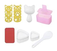 Rice Mould | 8 Pieces Cute Triangle Cat Shaped Kitchen Accessories - Sushi Making Kit for Home, Apartment, Hotel, Restaurant, Camper Van, Kitchen Cooking