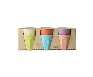Rice Mug Set Melamine BPA Free Camping Cups Medium Multicoloured - Gloriously Gifted - Pack of 6, 250 ml