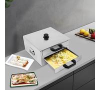 Rice Noodle Rolls Machine, Stainless Steel Cantonese Rice Rolls Machine with Extra Tray, Top Open Chinese Steamed Vermicelli Roll Food Steamer, Guangdong Recipes Cookware, Double-layer, 32*31*16cm