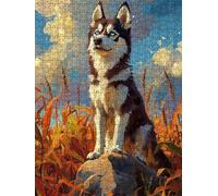 Rice Paddy Dog Jigsaw Puzzles for Adults 3000, 3000 Piece Jigsaw Puzzles, Challenging Puzzle, Classic Educational Jigsaws Games, Fun Family Activities, for Home Wall Decoration Gift DX0YL0-187