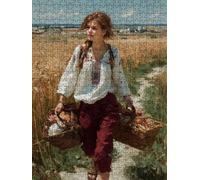 Rice Paddy Woman Jigsaw Puzzle 2000 Piece, Puzzles for Adults 2000, The Impossible Challenge, Jigsaw Puzzle Games Classic Educational, Wooden Puzzles, for Home Wall Decoration Gift FNKL1-247