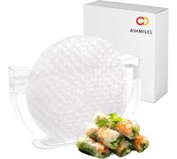 Rice Paper Water Bowl with Side Pocket, 10.6 Inch BPA Free Food Grade Plastic Spring Roll Dipping Tray, Non-Stick Vietnamese Summer Roll Holder for Home Kitchen Prep