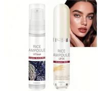 Rice Peel Shot Glow Ampoule Duo,White Rice Lip Oil + Black Rice Lip Scrub,Gentle Lip Scrub Exfoliator & Balm,Clear Lip Gloss & Oil,Long-Lasting Plumper for All Skin Types,Lip Care Stick,Hydrating