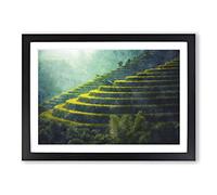 Rice Plantation in Cambodia Vol.1 Painting Framed Print | A2 Black Framed Wall Art | Ready to Hang | Modern Historical Picture | Living Room Bedroom Lounge Office