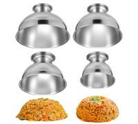 Rice Press Mold Stainless Steel, 4 Sizes Egg Fried Rices Shaper Mold, Round Shape Silver Serving Bowl for Sauces, Fruits and Ice Cream, Rice Molds for Sushi Restaurants, Private Chefs and Cafes