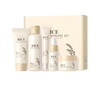 Rice Radiance Skincare Set 5pcs - 5-Step Moisturizing Korean Skin Care Routine with Triple Fermented Rice Extract, Hyaluronic Acid & Ceramides for Glowing Skin, All Skin Types