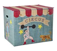 RICE - Raffia Toy Storage Extra Large Foldable, Circus - Blue