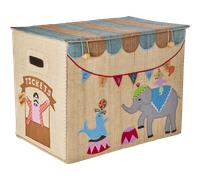 RICE - Raffia Toy Storage Large Foldable, Circus - Natural